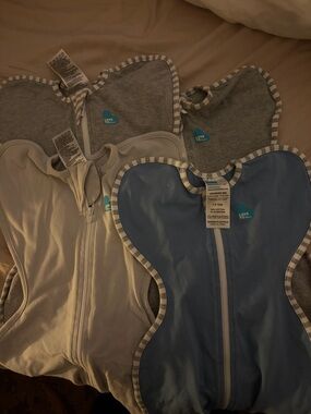 Love to Dream Baby Swaddle Set in Blue, Gray, White